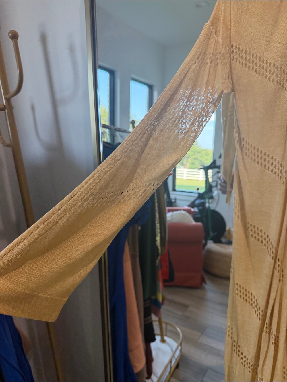 NWT Dear John Mustard Open-Knit Duster - Picture 3 of 5